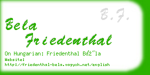 bela friedenthal business card